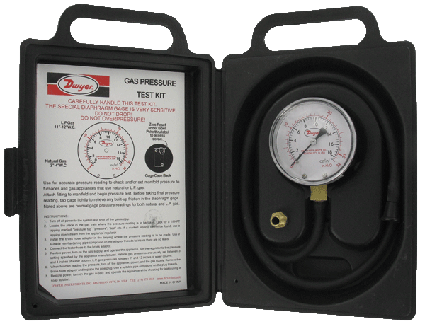 Dwyer Gas Pressure Test Kit, Series LPTK